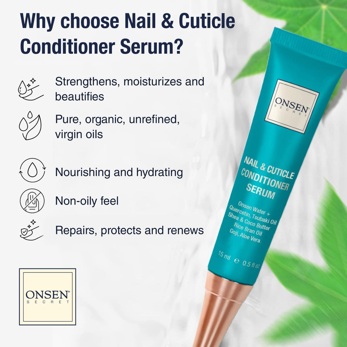 Nail care routine with ONSEN Sparkle-KIT products