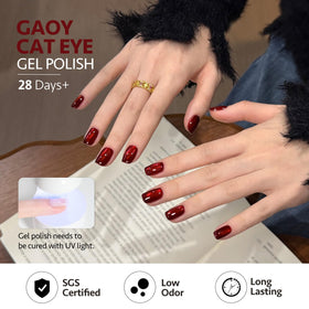 Nail design created with GAOY Glitter Cat Eye Gel Polish