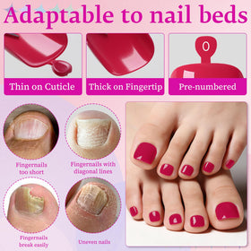 Nail file and glue included in LuckForever toenail kit