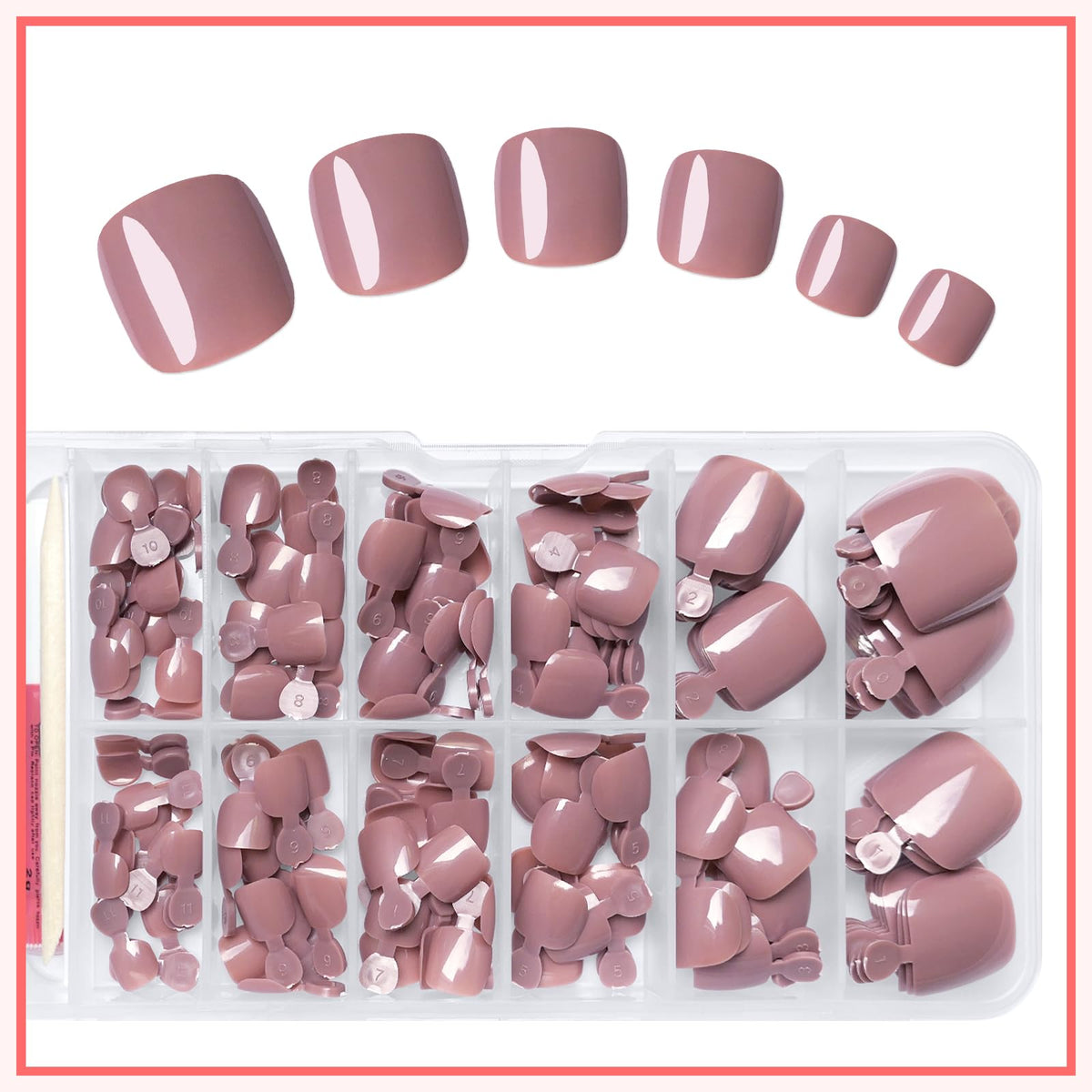 Nail file and stick included in LuckForever toenails kit