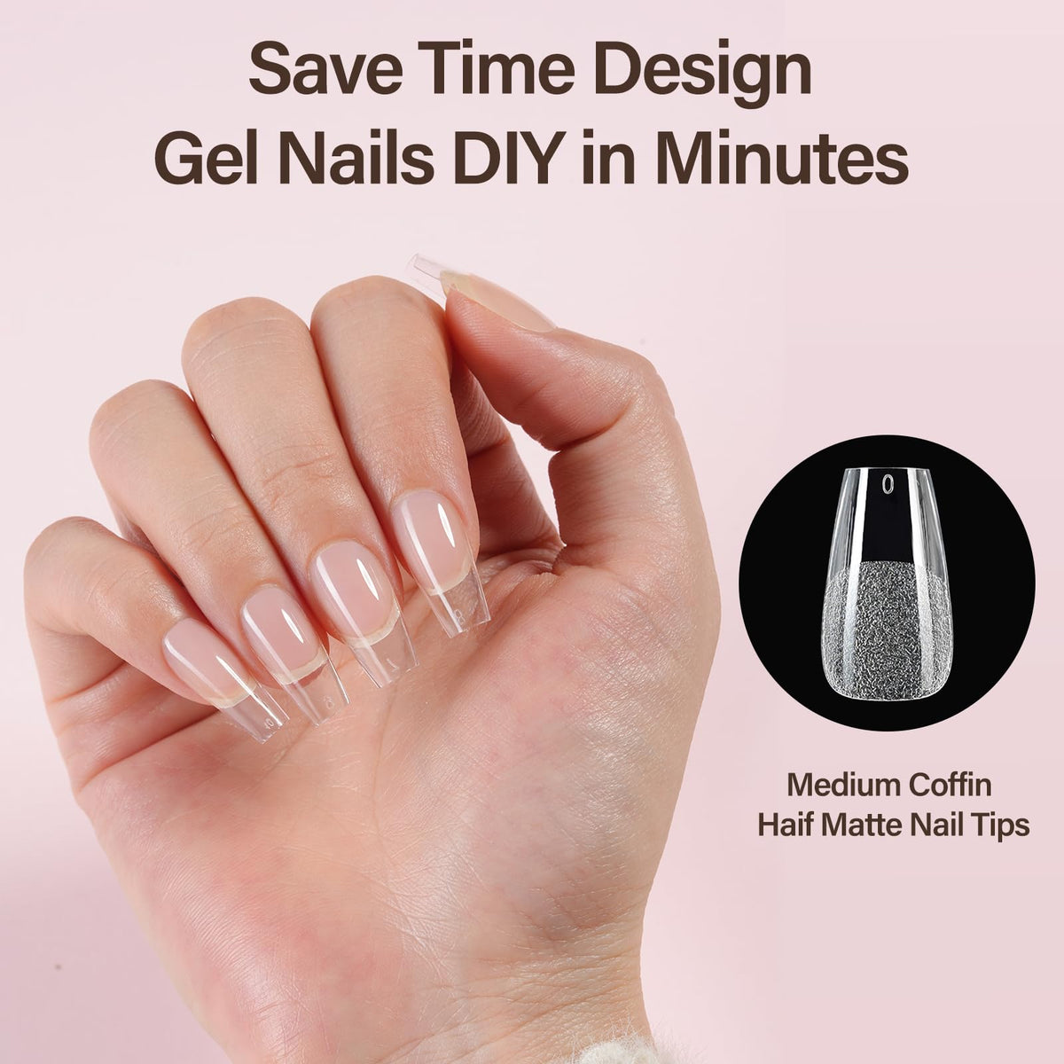 Nail file included in Misssix Medium Coffin Gel Nail Tips Kit
