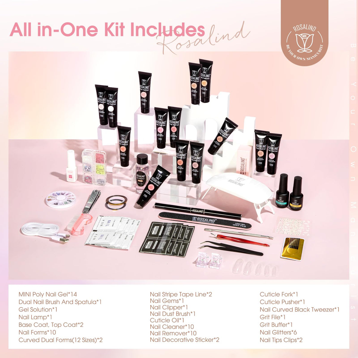 Nail forms and clips from ROSALIND Poly Nail Gel Kit