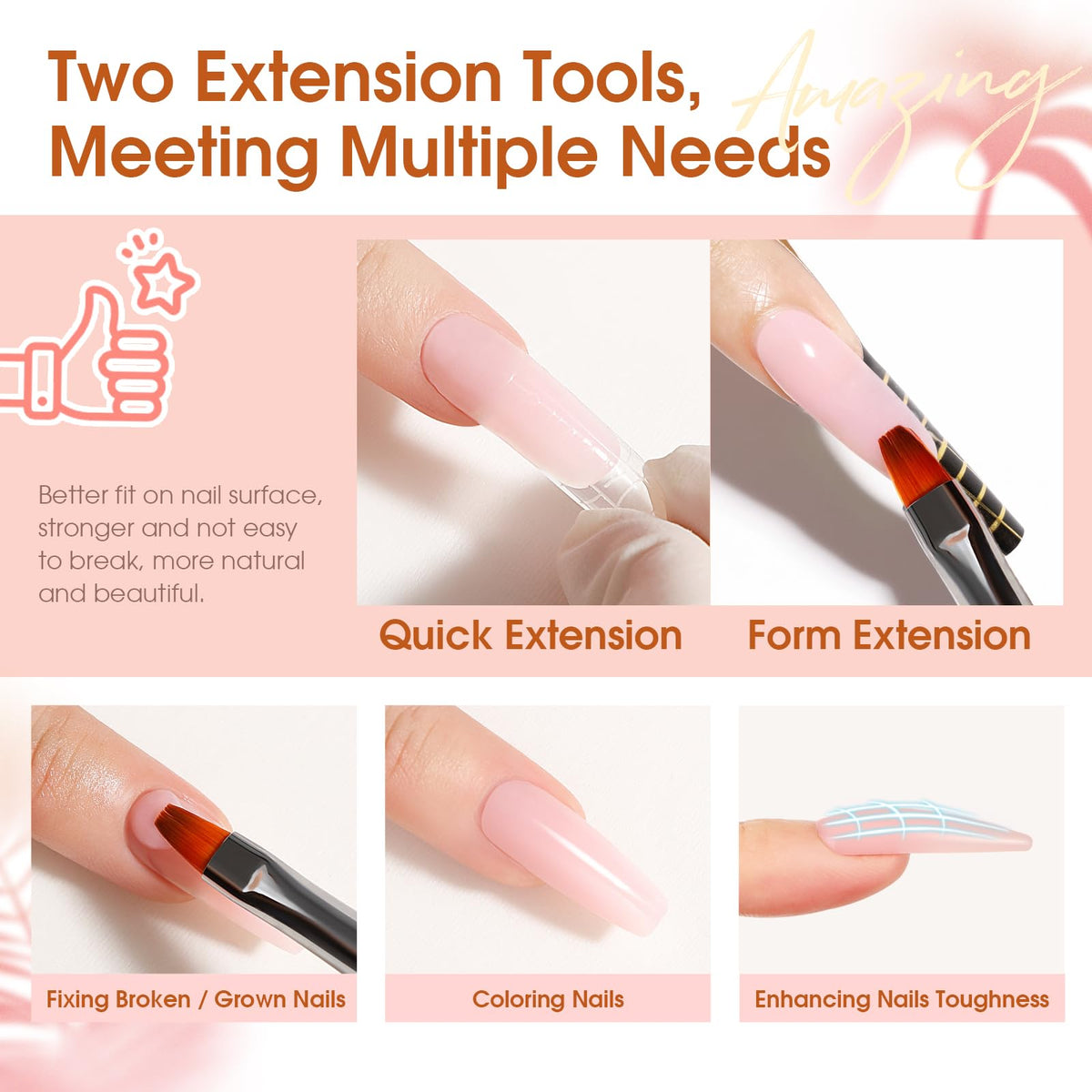 Nail forms and clips from ROSALIND Poly Nail Gel Kit