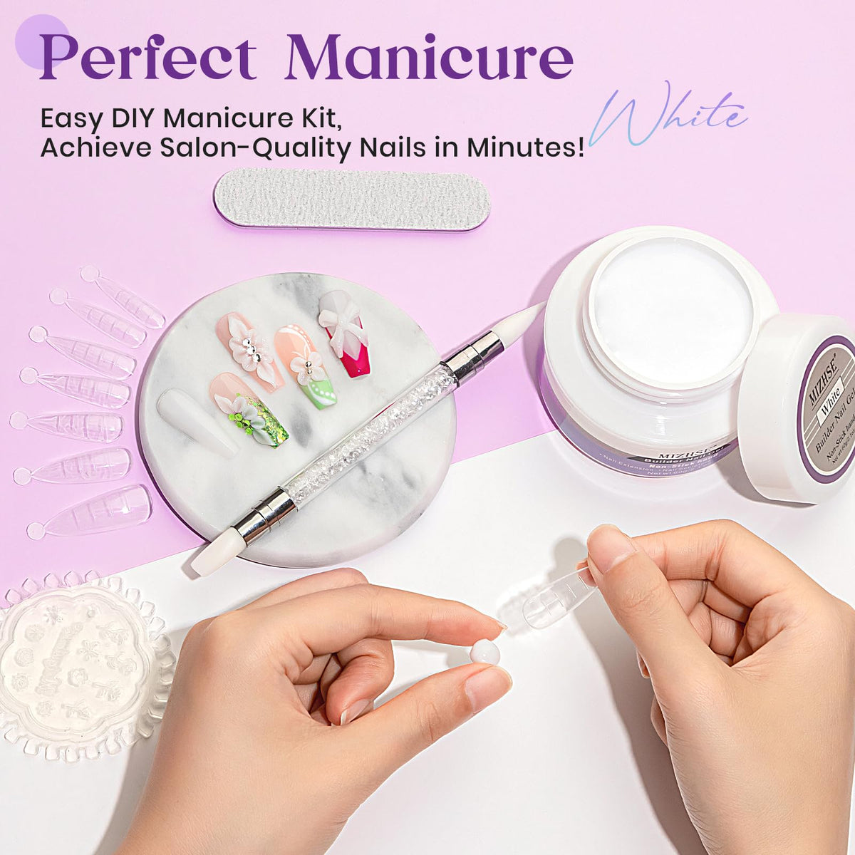 Nail forms included in MIZHSE nail gel kit