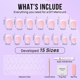 Nail glue and accessories included with BTArtbox Press On Nails