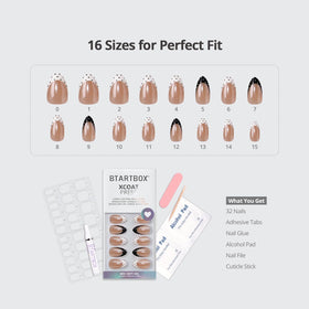 Nail glue and accessories included with BTArtbox Press On Nails Kismet Duo