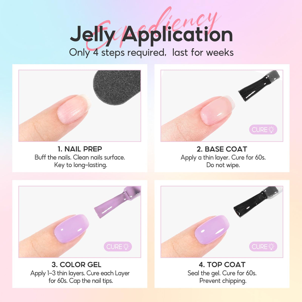 Nail lamp curing PEACECOLOR Jelly Gel Nail Polish
