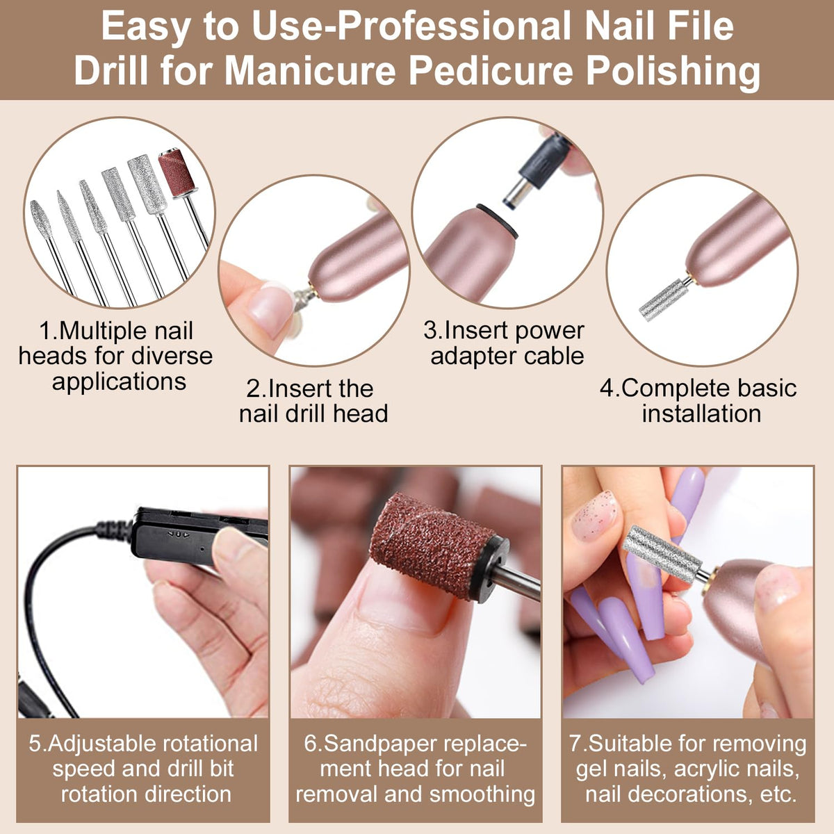 Nail lamp for curing gels included in the acrylic nail kit