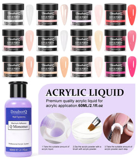 Nail lamp from DouborQ Acrylic Nail Art Kit in use