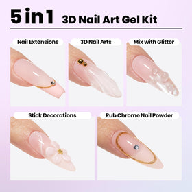 Nail models included in the beetles 3D Gel Nail Art Kit
