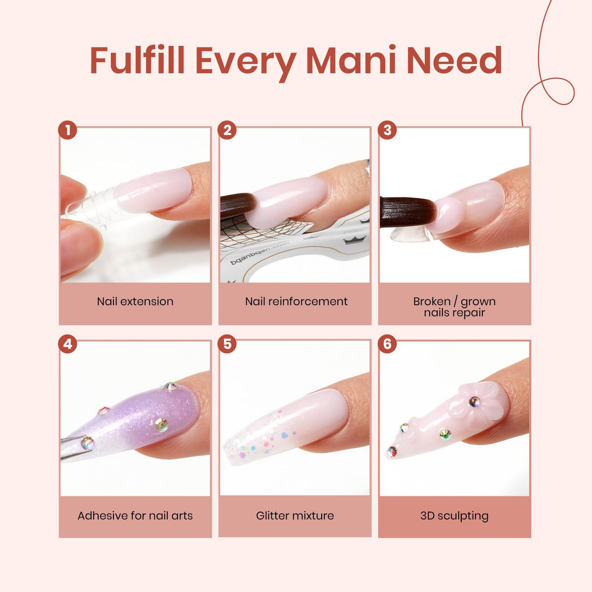 nail moulds included in beetles Poly Nail Extension Gel Kit