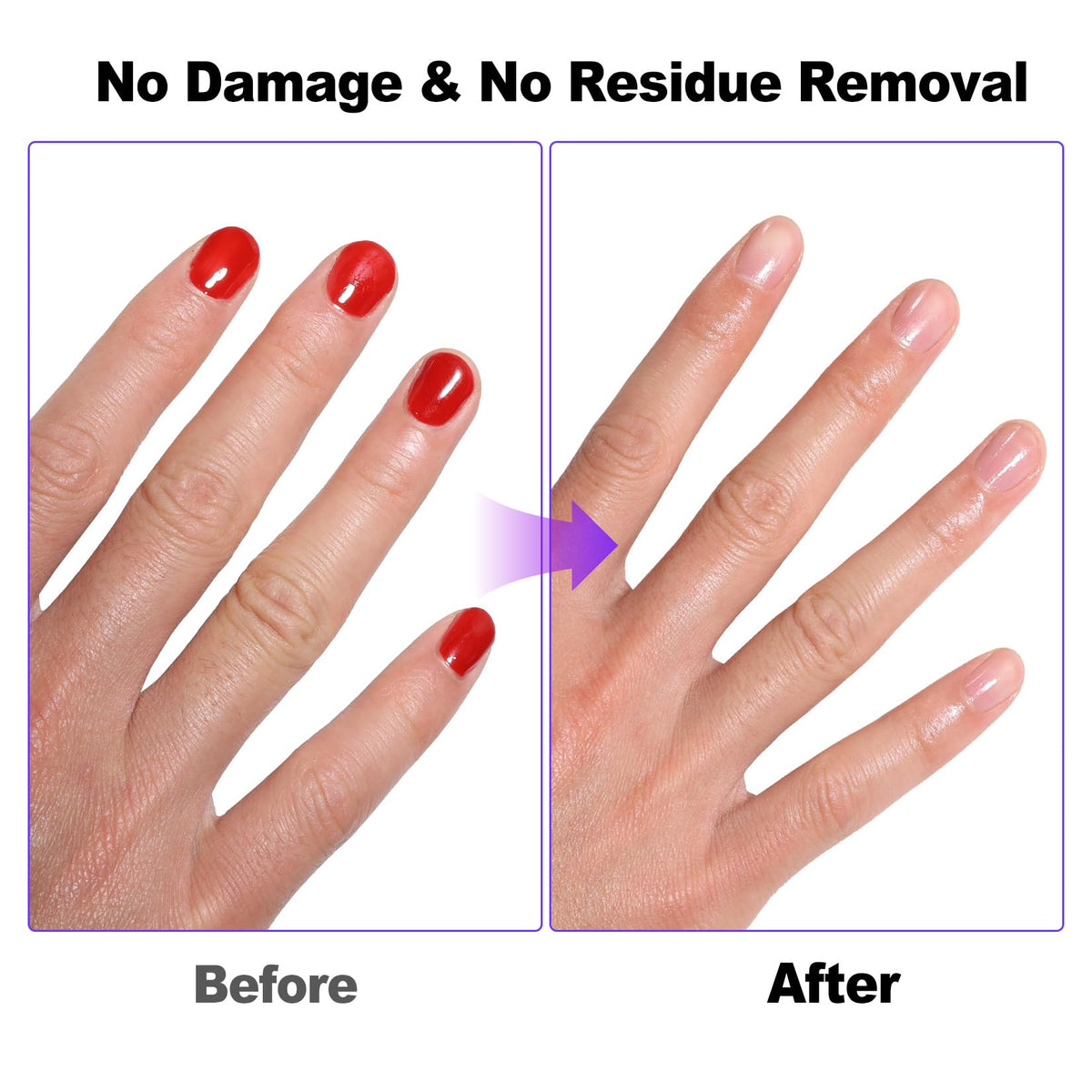 Nail polish removal process with cotton pad