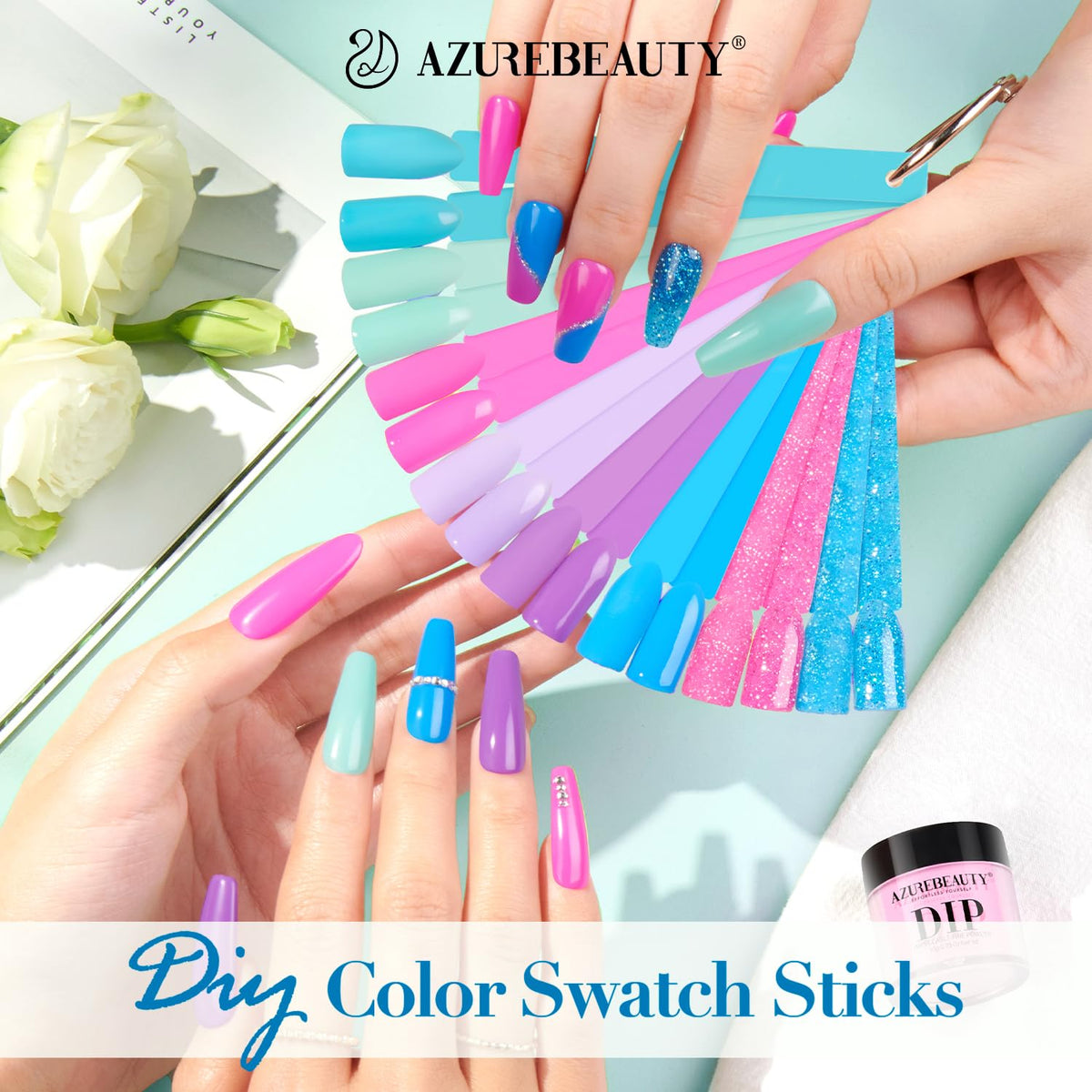 Nail polishing block included in AZUREBEAUTY kit