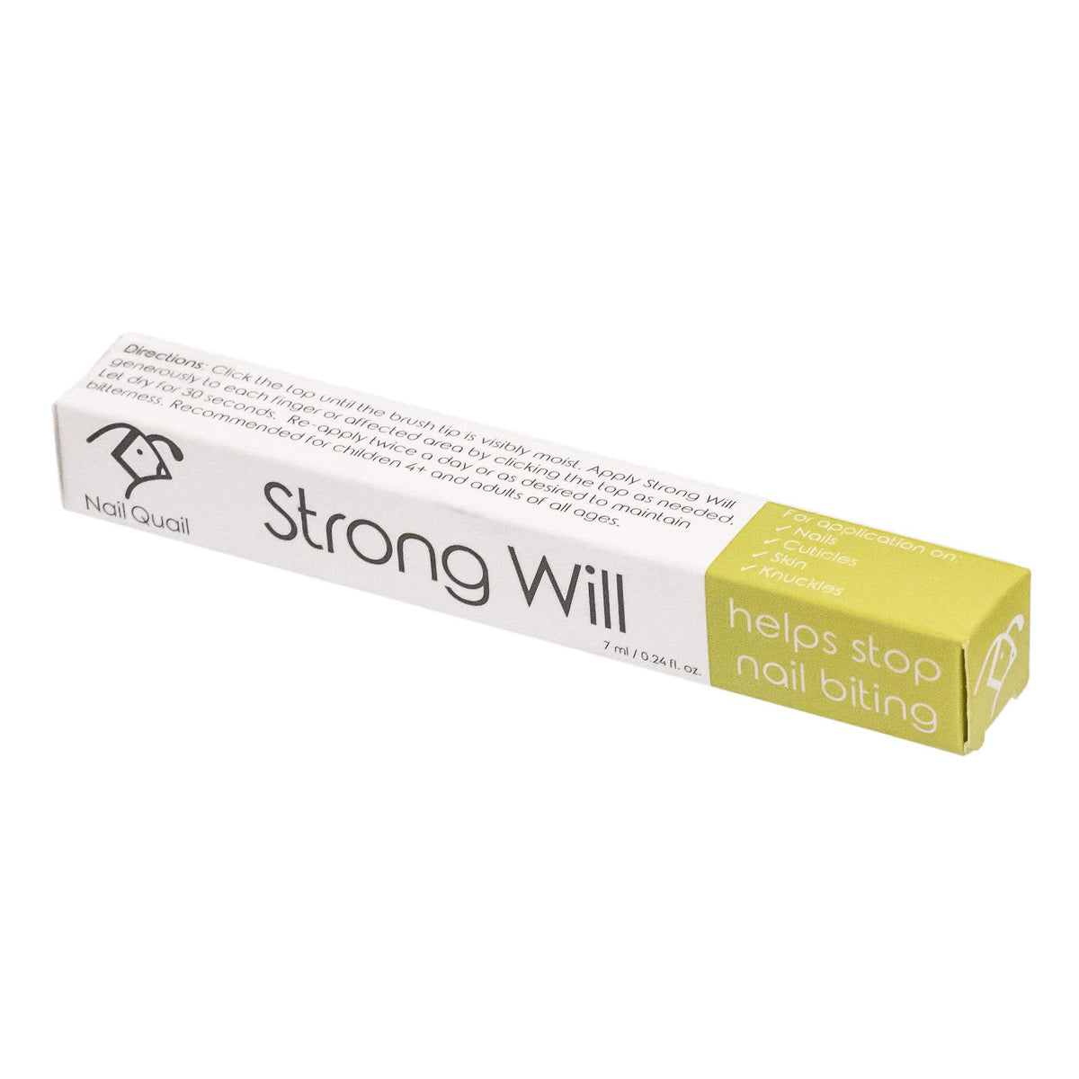 Nail Quail Strong Will Click Pen beside nail care tools