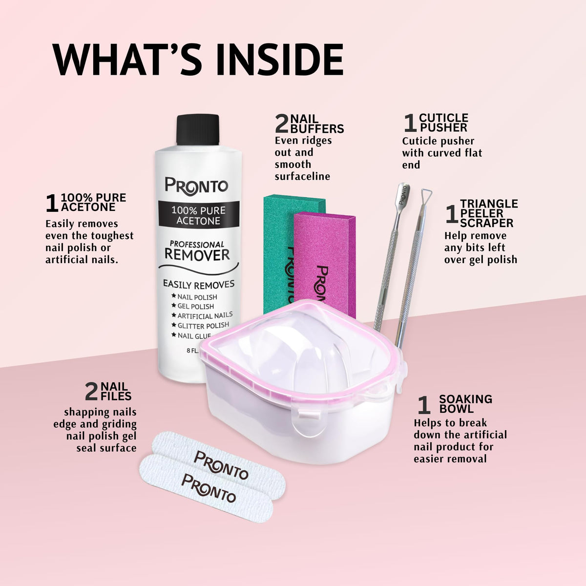 Nail soaking bowl from Pronto Gel Nail Polish Remover Kit