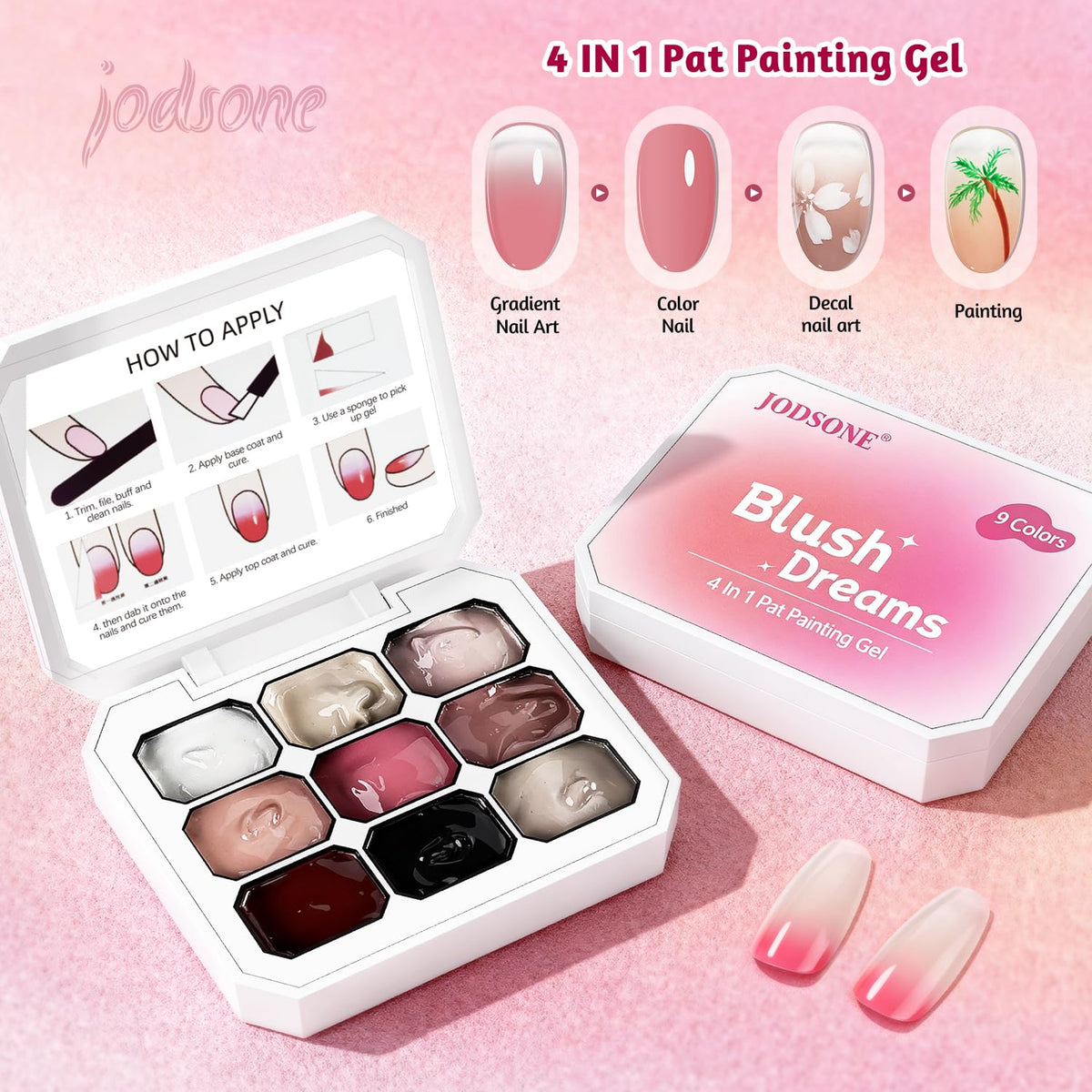 Nail sponges and grabber pen included in JODSONE kit