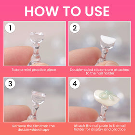 Nail stand set displayed with various nail art designs
