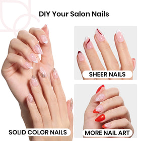 Nail tips application process with gel glue