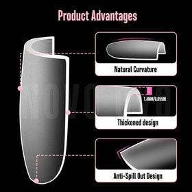 Nail tips arranged by size for easy selection