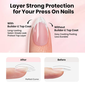nail tips glue kit components displayed neatly