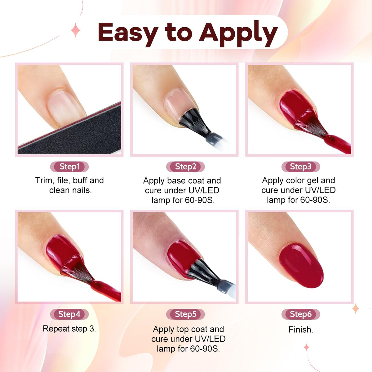 Nail tools included in JODSONE gel nail polish kit