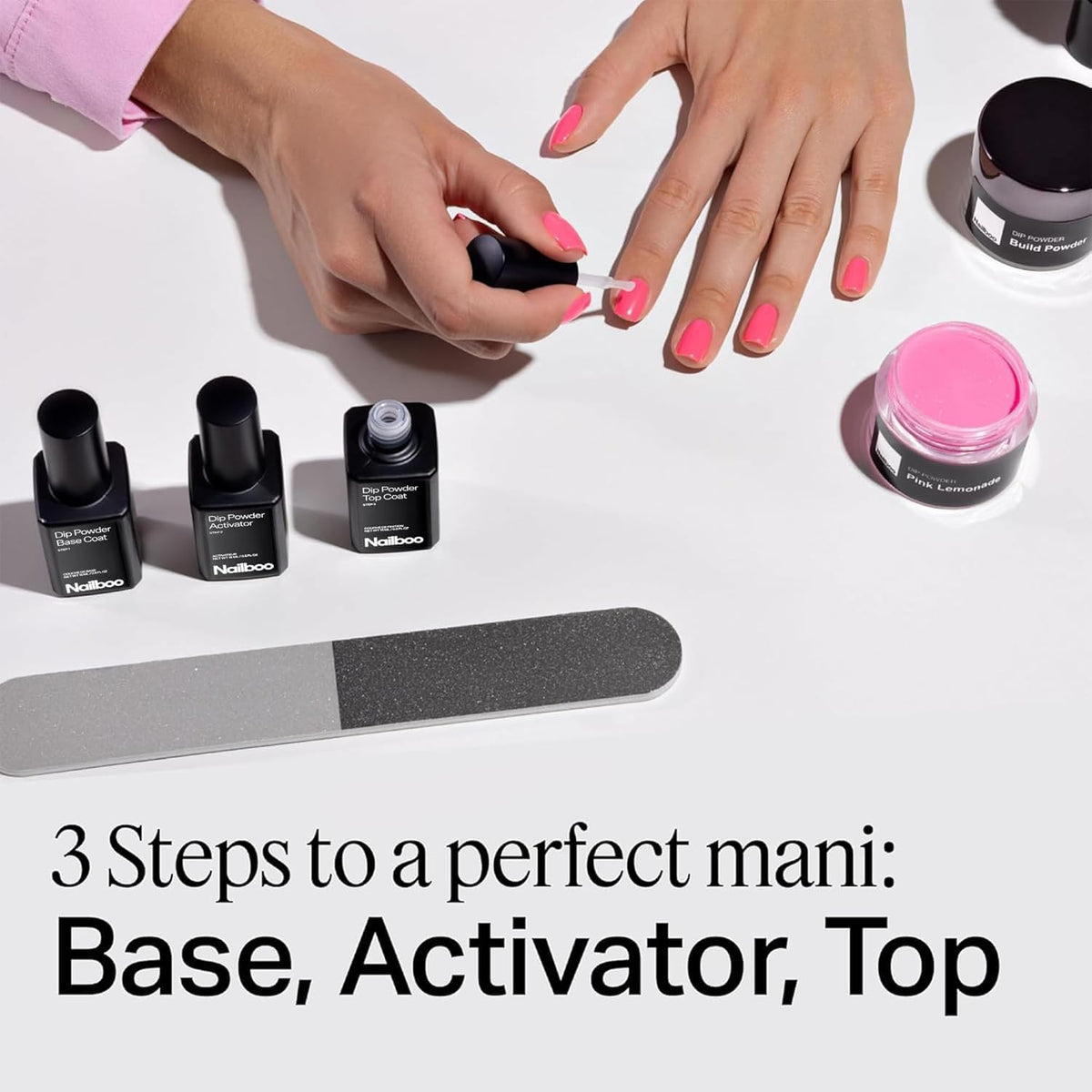 Nailboo Dip Powder Nail Kit in use during application