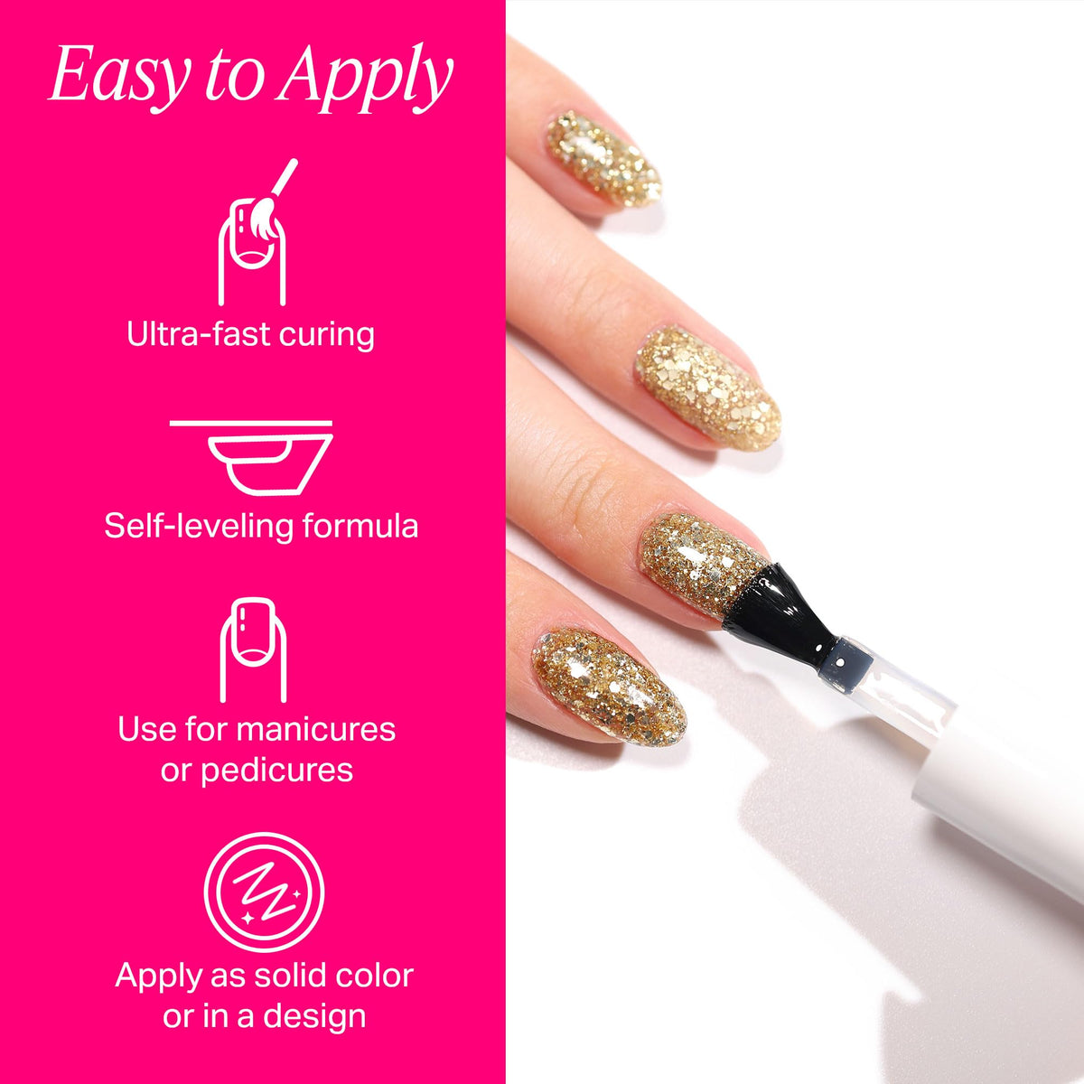 Nailboo Forever Glaze Gel Polish Buckle Bling under UV lamp