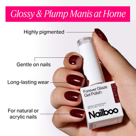 Nailboo Forever Glaze Gel Polish Royal Rose application on nails