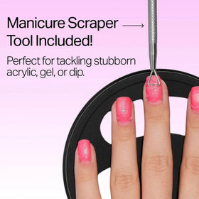 Nailboo Magic Soak Manicure Remover Bowl in use with acetone