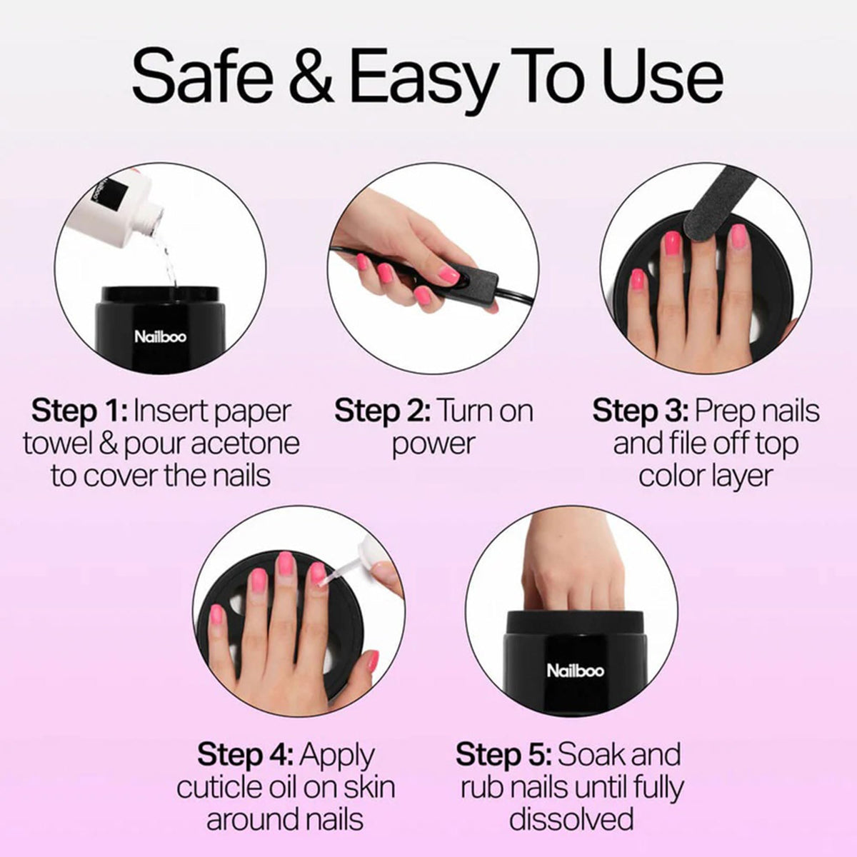 Nailboo Magic Soak Manicure Remover Bowl lid on