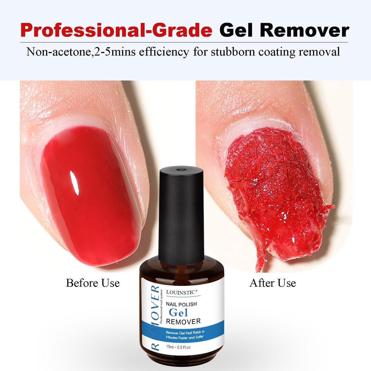 Nails after using LOUINSTIC Gel Polish Remover Kit