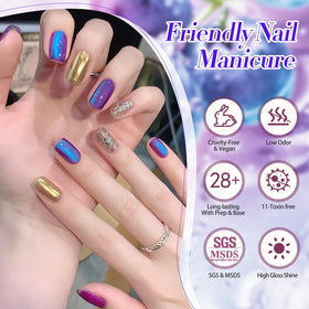 Nails finished with Born Pretty Cat Magnetic Eye Gel Nail Polish