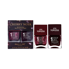 Nails Inc It's Topless Cherry Noir Nail Polish Duo front view