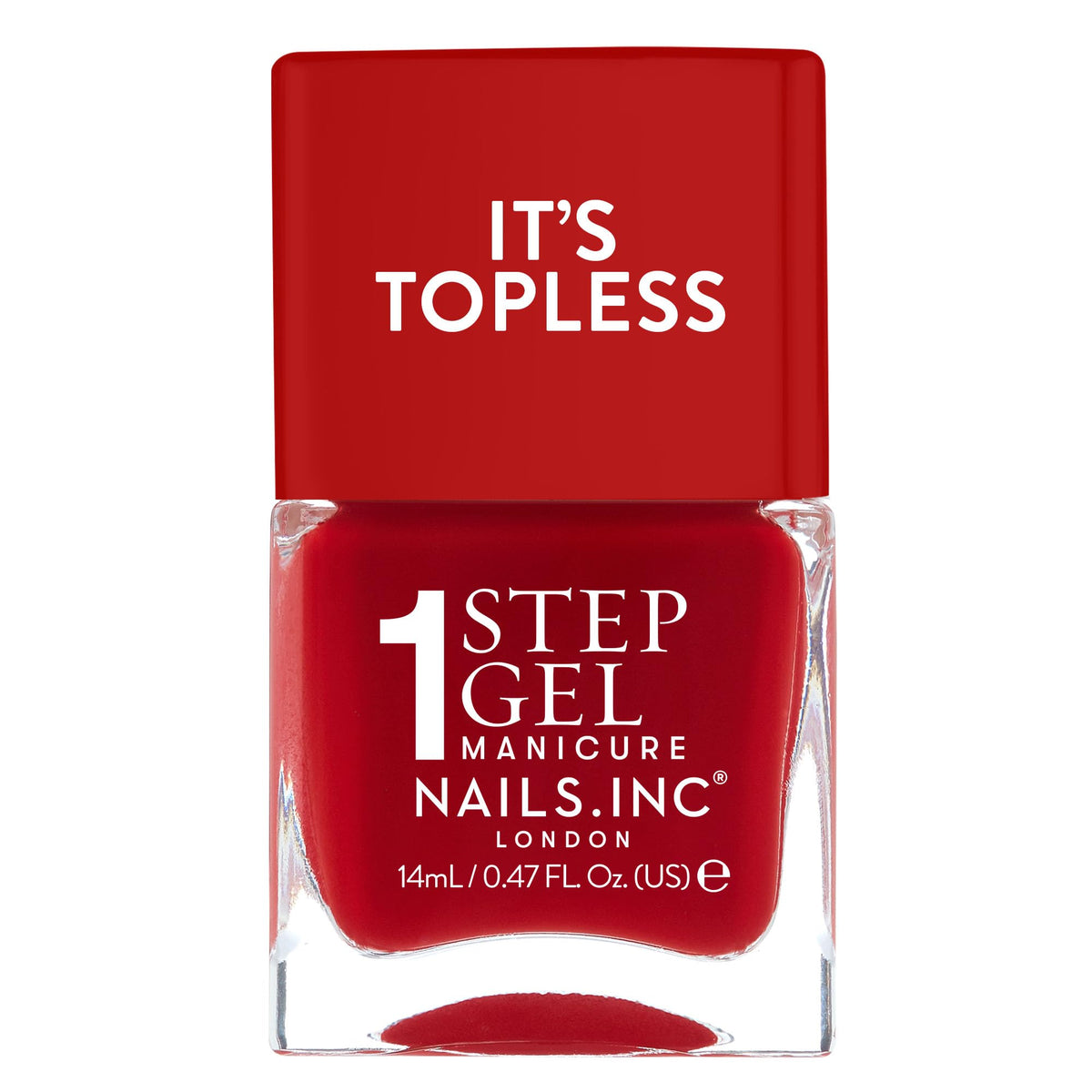 Nails Inc It's Topless Kendall Lipstick Red Gel-Like Nail Polish front view
