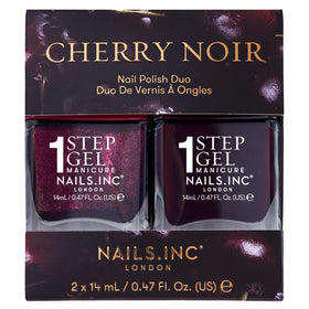 Nails Inc nail polish duo on a manicure table