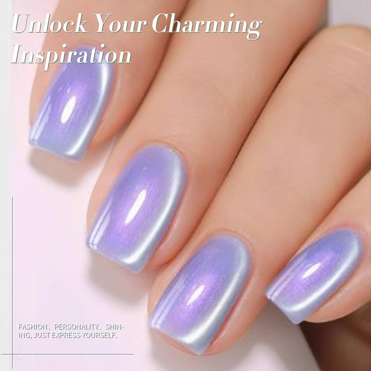 Nails painted with Born Pretty Cat Magnetic Eye Gel Nail Polish