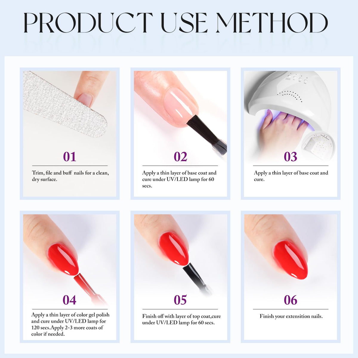 Nails painted with Double Rhythm Cat Eye Gel Polish in various colours