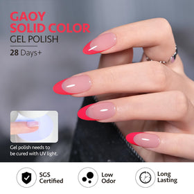 Nails painted with GAOY gel polish in a glossy finish