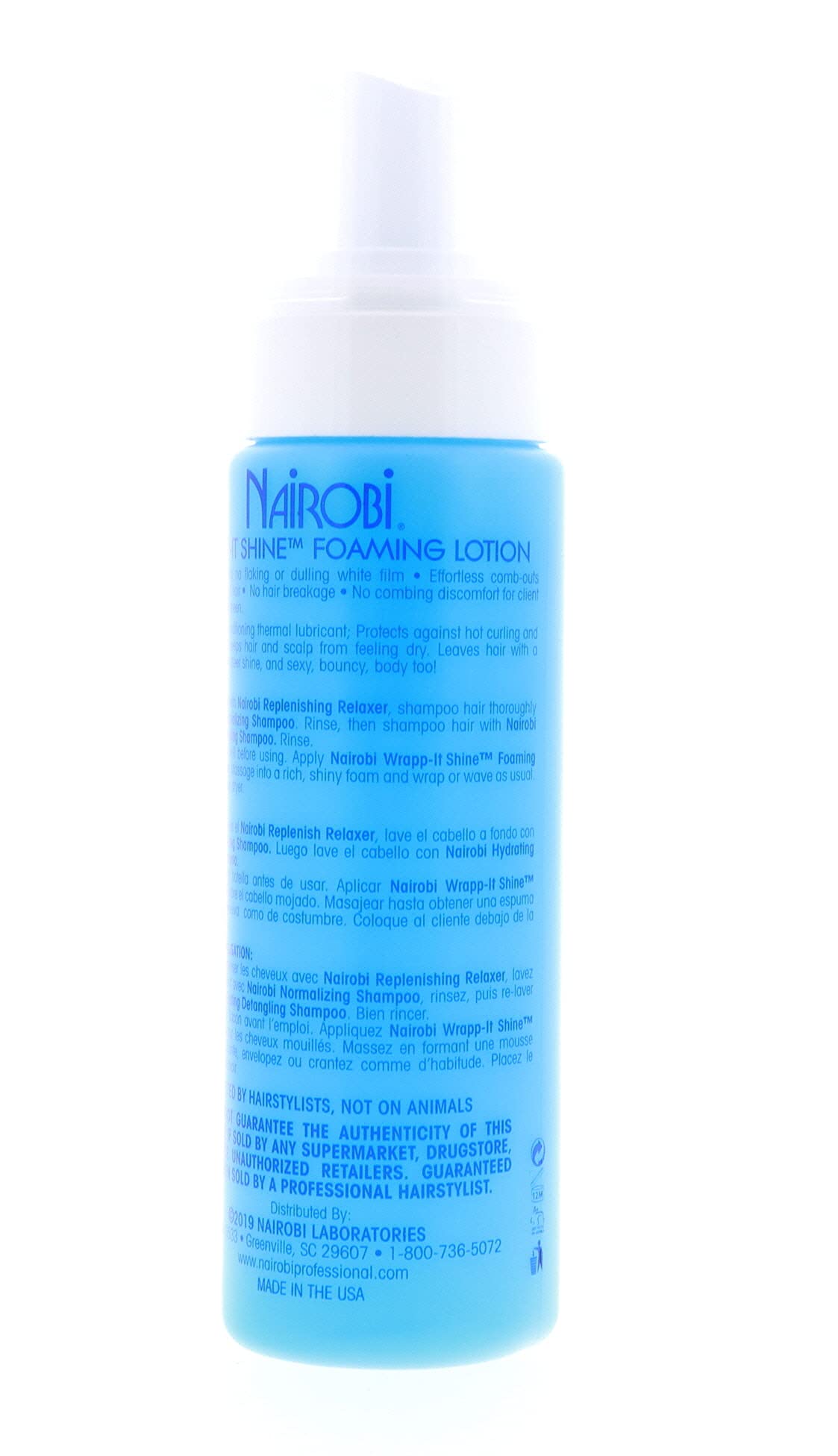 Nairobi Wrapp-It Shine Foaming Lotion 8oz with styling tools