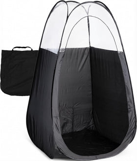 Naked Sun XL Portable Spray Tan Tent front view with black fabric