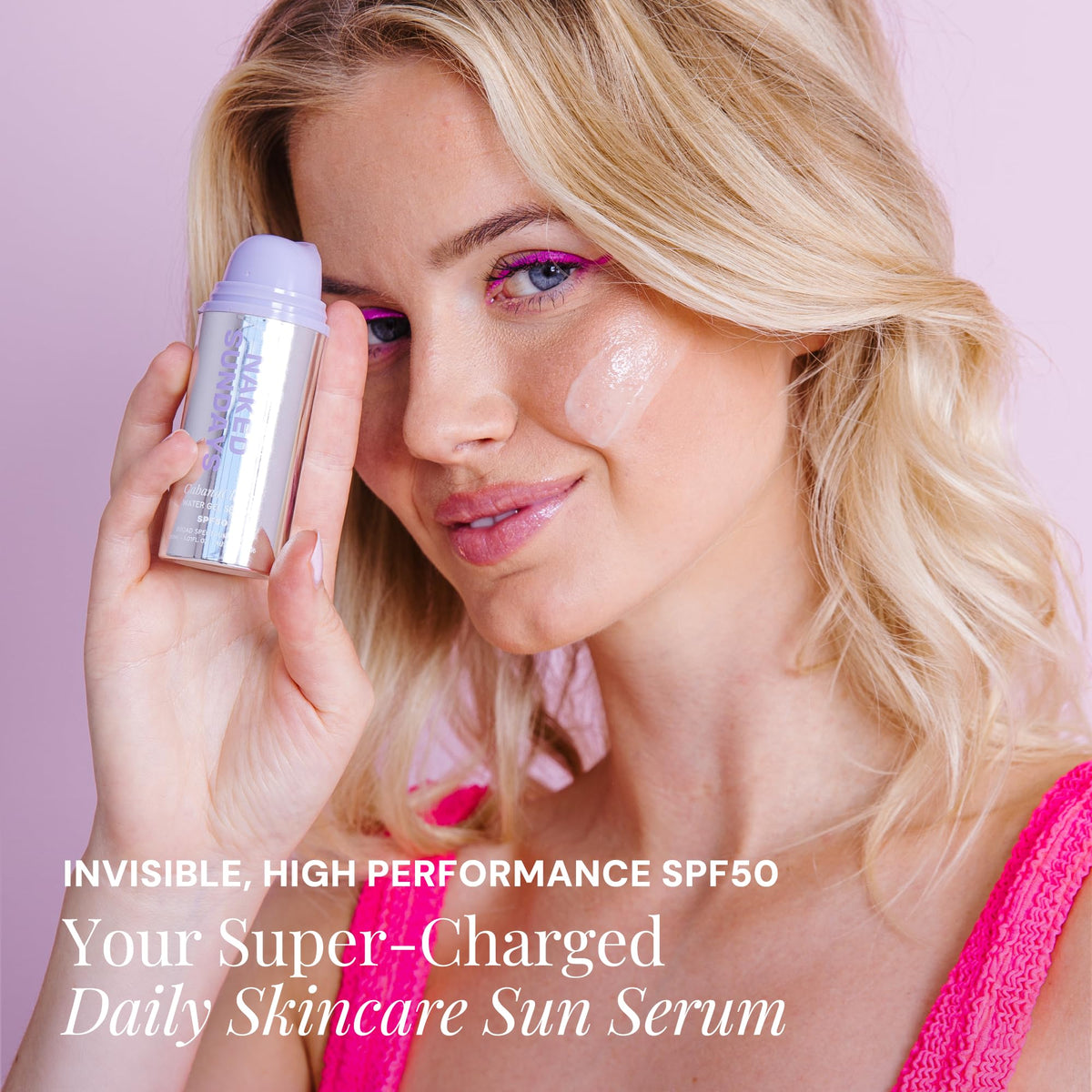 Naked Sundays CabanaClear SPF 50 Face Sunscreen Serum 30ml application on skin