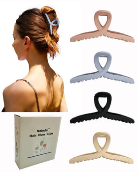 Nalodu 4.3 Inch Hair Claw Clip in grey back view
