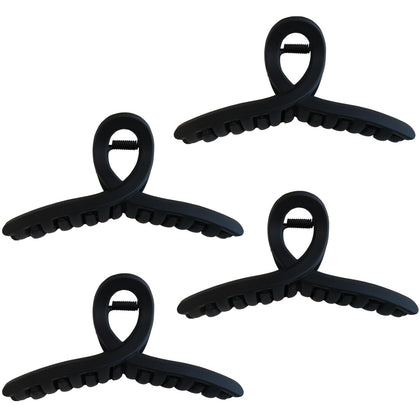 Nalodu 4.3 Inch Hair Claw Clips large black matte front view