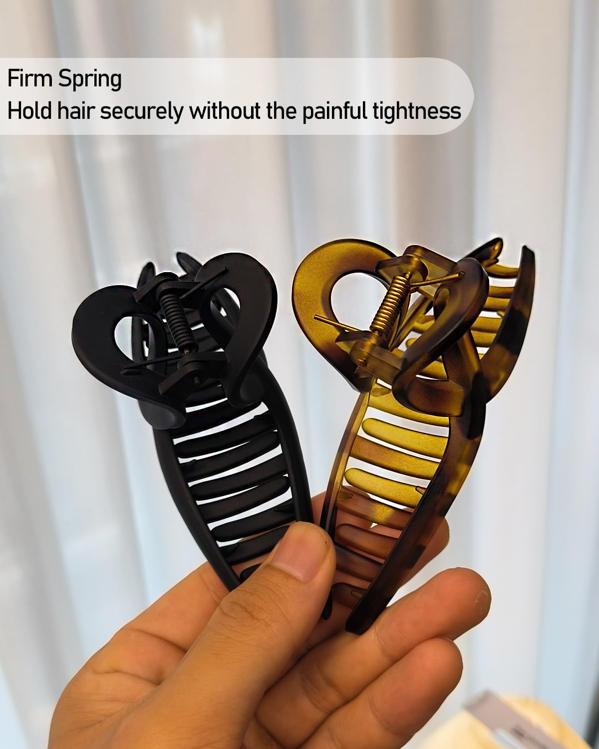 Nalodu 5 Inch Extra Large Claw Clips held in a hand for size reference