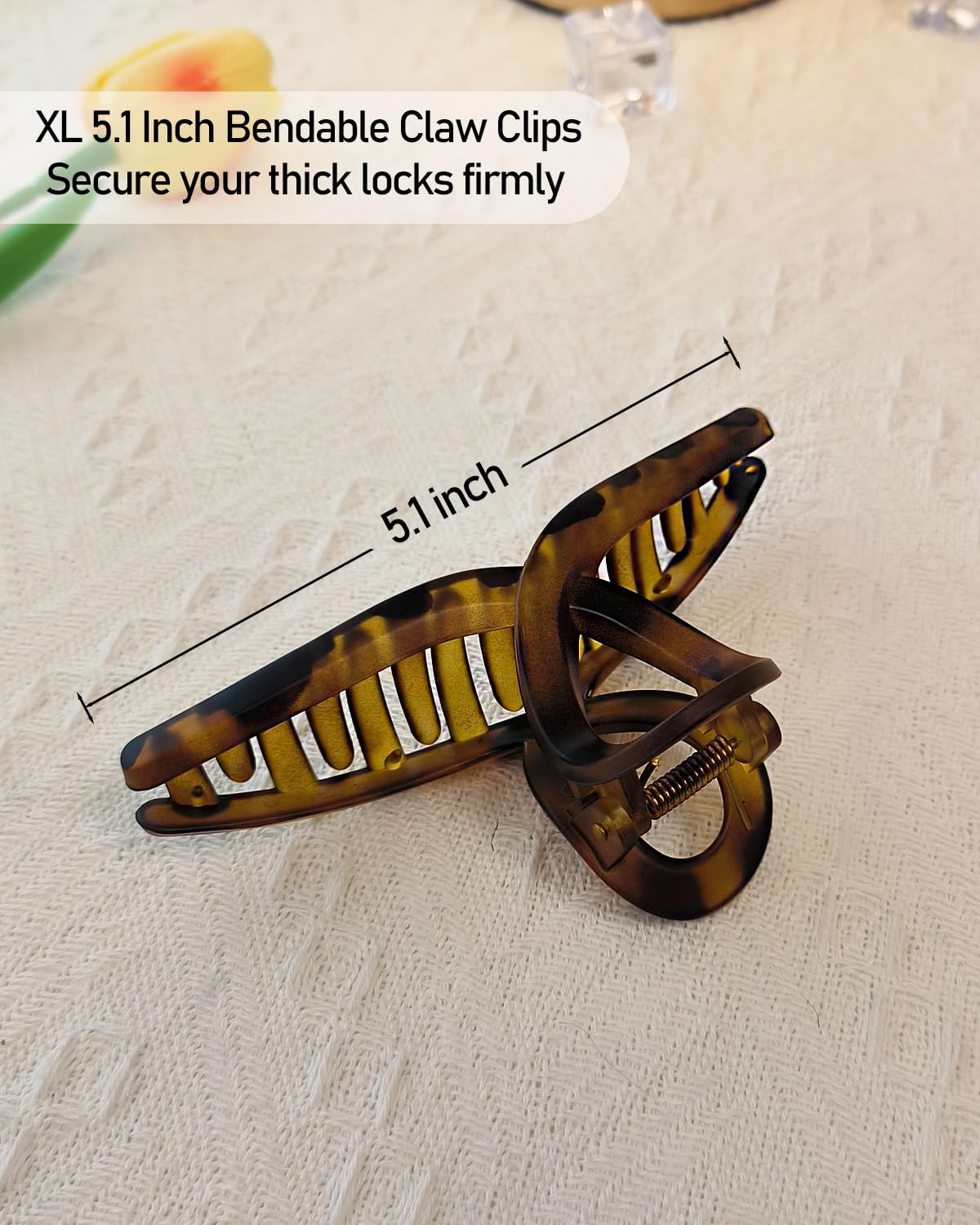 Nalodu 5 Inch Extra Large Claw Clips side view showing strong spring