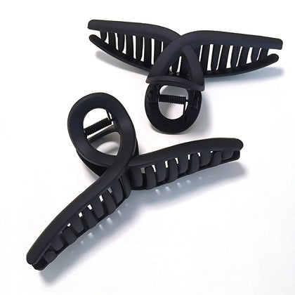 Nalodu 5 Inch Hair Claw Clip in matte black, front view