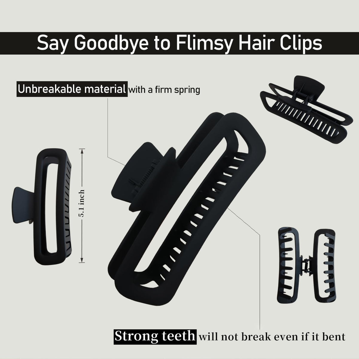 Nalodu Hair Claw Clip 5 Inch XL in use with thick curly hair