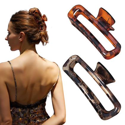 Nalodu Hair Claw Clip in glossy brown front view