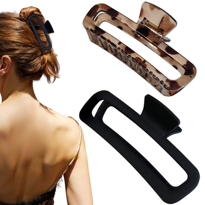Nalodu Hair Claw Clips 5 Inch XL matte black front view