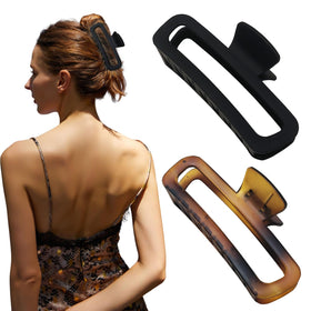 Nalodu Hair Claw Clips 5 Inch XL matte black front view